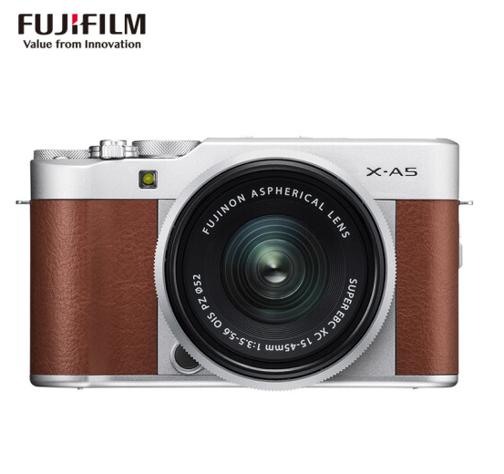 富士微单（FUJIFILM）X-A5/XA5 XC15-45 星光棕（Brown）微单/照相机 2420万像素 4K视频 蓝牙WIFI