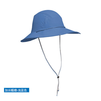迪卡侬帽子女防晒帽 浅蓝色-加长帽檐