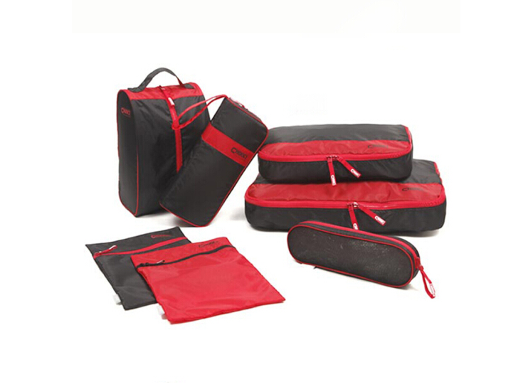 CHOOCI轻薄收纳旅行七件套收纳袋运动包CU0701 黑红色七件套