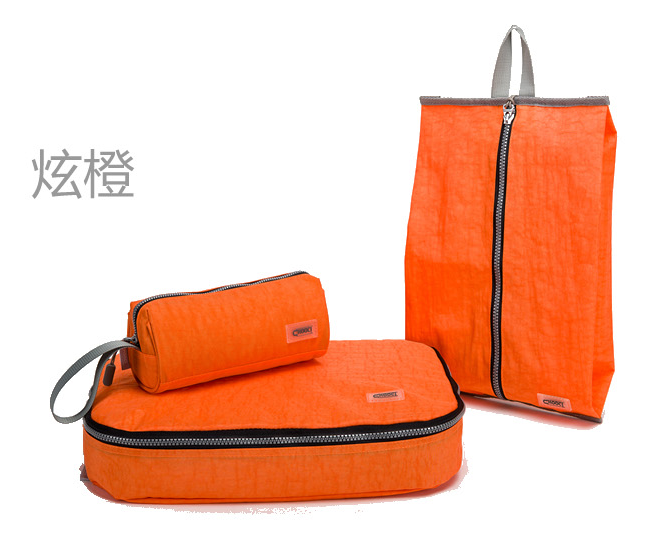 CHOOCI缤彩经典旅行收纳三件套短途旅行收纳包防水收纳袋CR0302 炫橙