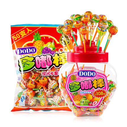 徐福记多嘟棒棒糖1026g桶装约108支