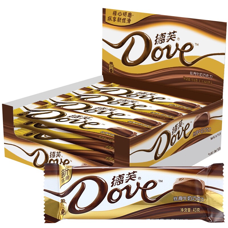 德芙（Dove）德芙丝滑牛奶巧克力 43gx12条