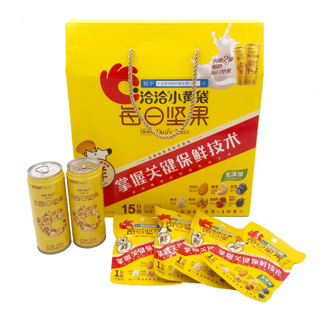 洽洽每日坚果15日装/屋顶装（含两瓶坚果乳）390g