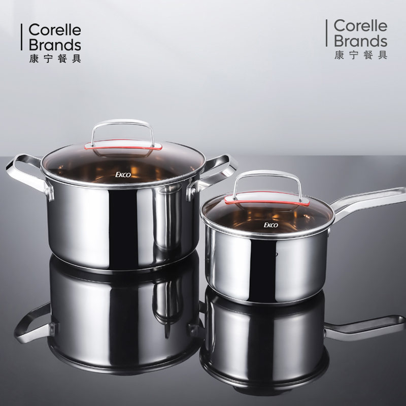 康宁EKCO尊爵豪华锅具两件套 汤锅22CM/4.5L    奶锅16CM/1.8L
