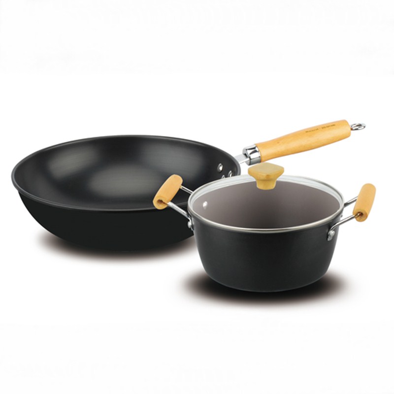 巴尔德木玄铁二件套BT-1052 精铁，炒锅32CM，汤锅22CM
