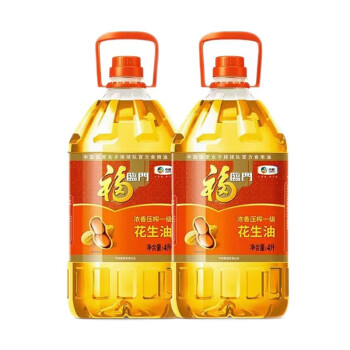 福临门浓香压榨一级花生油4L*2